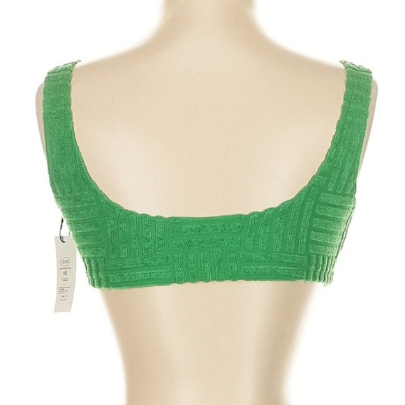 Cider Green Terry Cloth Crop Top New - Picture 3 of 7